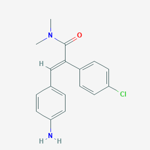(E)-3-(4-aminophenyl)-2-(4-chlorophenyl)-N,N-dimethylprop-2-enamide