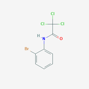 molecular formula C8H5BrCl3NO B14248818 Trichloroacetamide, N-(2-bromophenyl)- 