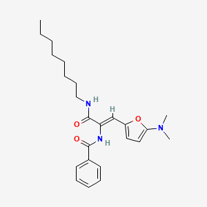 molecular formula C24H33N3O3 B14248835 N-[(1Z)-1-[5-(Dimethylamino)-2-furyl]-3-(octylamino)-3-oxo-1-propen-2-yl]benzamide 