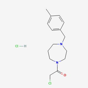 molecular formula C15H22Cl2N2O B1424884 2-Chloro-1-{4-[(4-methylphenyl)methyl]-1,4-diazepan-1-yl}ethan-1-one hydrochloride CAS No. 1258649-61-4