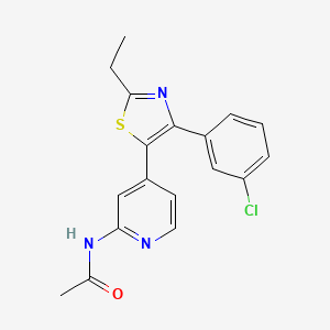 molecular formula C18H16ClN3OS B14248870 N-[4-[4-(3-Chlorophenyl)-2-ethyl-1,3-thiazol-5-YL]-2-pyridyl]acetamide CAS No. 365429-14-7