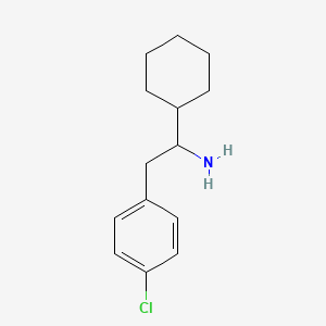 molecular formula C14H20ClN B1424888 2-(4-Chlorophenyl)-1-cyclohexylethan-1-amine CAS No. 1178766-30-7