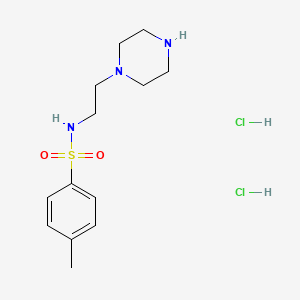 molecular formula C13H23Cl2N3O2S B1424890 4-methyl-N-[2-(piperazin-1-yl)ethyl]benzene-1-sulfonamide dihydrochloride CAS No. 1259073-45-4