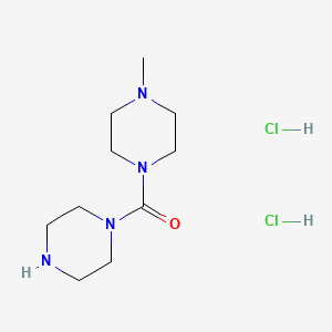 molecular formula C10H22Cl2N4O B1424891 1-methyl-4-(piperazine-1-carbonyl)piperazine dihydrochloride CAS No. 1305711-94-7