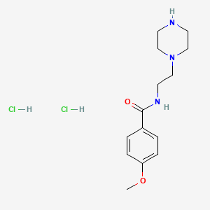 molecular formula C14H23Cl2N3O2 B1424893 4-methoxy-N-[2-(piperazin-1-yl)ethyl]benzamide dihydrochloride CAS No. 1269152-40-0
