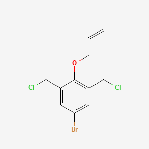 molecular formula C11H11BrCl2O B14248951 Benzene, 5-bromo-1,3-bis(chloromethyl)-2-(2-propenyloxy)- CAS No. 478951-94-9