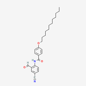 molecular formula C27H34N2O3 B14248958 Benzamide, N-(4-cyano-2-formylphenyl)-4-(dodecyloxy)- CAS No. 521292-92-2