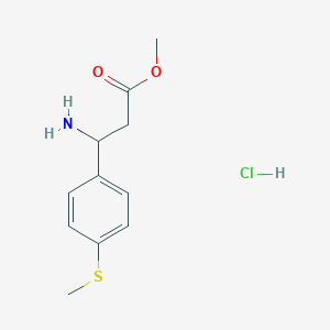molecular formula C11H16ClNO2S B1424899 Methyl 3-amino-3-[4-(methylsulfanyl)phenyl]propanoate hydrochloride CAS No. 1258649-52-3