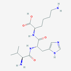 molecular formula C17H30N6O4 B14249022 L-Lysine, L-valyl-L-histidyl- CAS No. 510727-21-6