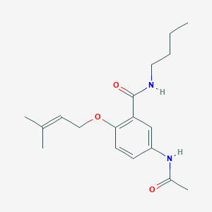 molecular formula C18H26N2O3 B14249057 Benzamide, 5-(acetylamino)-N-butyl-2-[(3-methyl-2-butenyl)oxy]- CAS No. 400039-29-4