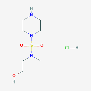 molecular formula C7H18ClN3O3S B1424907 2-[Methyl(piperazine-1-sulfonyl)amino]ethan-1-ol hydrochloride CAS No. 1269152-65-9