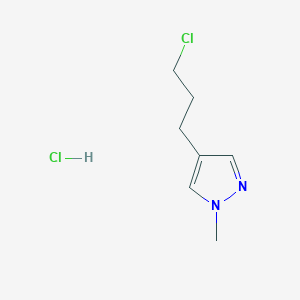 molecular formula C7H12Cl2N2 B1424908 4-(3-chloropropyl)-1-methyl-1H-pyrazole hydrochloride CAS No. 1251925-28-6