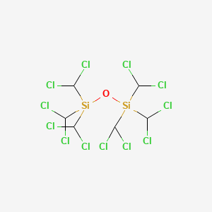 molecular formula C6H6Cl12OSi2 B14249086 Hexakis(dichloromethyl)disiloxane CAS No. 415706-71-7