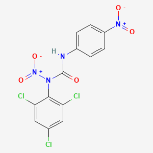 molecular formula C13H7Cl3N4O5 B14249199 N-Nitro-N'-(4-nitrophenyl)-N-(2,4,6-trichlorophenyl)urea CAS No. 445289-49-6