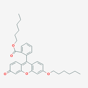 molecular formula C32H36O5 B14249206 Hexyl 2-[6-(hexyloxy)-3-oxo-3H-xanthen-9-yl]benzoate CAS No. 214745-50-3
