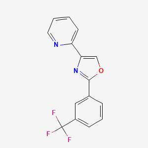 molecular formula C15H9F3N2O B14249227 Pyridine, 2-[2-[3-(trifluoromethyl)phenyl]-4-oxazolyl]- CAS No. 502422-30-2
