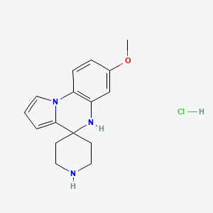 molecular formula C16H20ClN3O B1424929 7-Methoxy-4,5-dihydrospiro[pyrrolo(1,2-a)-quinoxaline-4,4'-piperidine] hydrochloride CAS No. 1228182-68-0