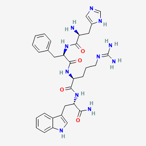 molecular formula C32H41N11O4 B14249297 L-Histidyl-D-phenylalanyl-N~5~-(diaminomethylidene)-L-ornithyl-L-tryptophanamide CAS No. 308340-70-7
