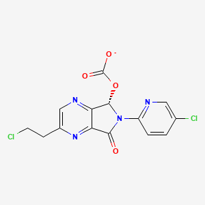 molecular formula C14H9Cl2N4O4- B14249356 (5S)-2-(2-Chloroethyl)-6-(5-chloropyridin-2-yl)-7-oxo-6,7-dihydro-5H-pyrrolo[3,4-b]pyrazin-5-yl carbonate CAS No. 508169-19-5