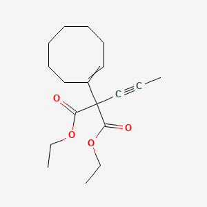 molecular formula C18H26O4 B14249372 Diethyl (cyclooct-1-en-1-yl)(prop-1-yn-1-yl)propanedioate CAS No. 292607-07-9