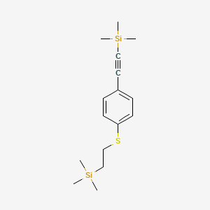 molecular formula C16H26SSi2 B14249442 Silane, trimethyl[[4-[[2-(trimethylsilyl)ethyl]thio]phenyl]ethynyl]- CAS No. 221292-43-9