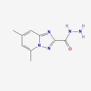molecular formula C9H11N5O B1424951 5,7-Dimethyl[1,2,4]triazolo[1,5-a]pyridine-2-carbohydrazide CAS No. 1255146-98-5
