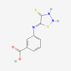 molecular formula C9H7N3O2S2 B1424954 3-[(4-Mercapto-1,2,3-thiadiazol-5-yl)amino]benzoic acid CAS No. 1228553-06-7