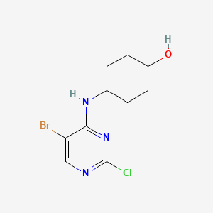 molecular formula C10H13BrClN3O B14249540 Cyclohexanol, 4-[(5-bromo-2-chloro-4-pyrimidinyl)amino]-, trans- 