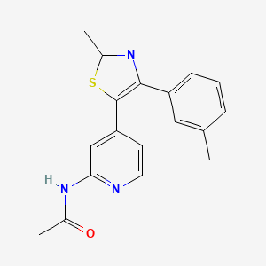 molecular formula C18H17N3OS B14249552 N-[4-[2-Methyl-4-(3-methylphenyl)-1,3-thiazol-5-YL]-2-pyridyl]acetamide CAS No. 365430-50-8