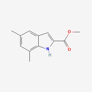 molecular formula C12H13NO2 B1424957 methyl 5,7-dimethyl-1H-indole-2-carboxylate CAS No. 1158249-28-5