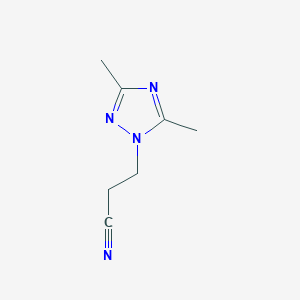 molecular formula C7H10N4 B1424963 3-(3,5-dimethyl-1H-1,2,4-triazol-1-yl)propanenitrile CAS No. 60866-60-6