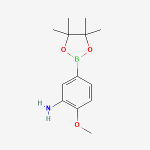 molecular formula C13H20BNO3 B1424965 2-Methoxy-5-(4,4,5,5-tetramethyl-1,3,2-dioxaborolan-2-YL)aniline CAS No. 1000339-10-5