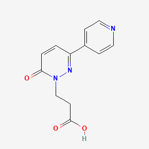 molecular formula C12H11N3O3 B1424970 3-(6-oxo-3-pyridin-4-ylpyridazin-1(6H)-yl)propanoic acid CAS No. 1283108-08-6