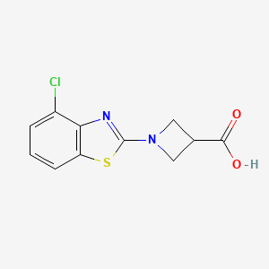molecular formula C11H9ClN2O2S B1424972 1-(4-Chloro-1,3-benzothiazol-2-yl)azetidine-3-carboxylic acid CAS No. 1283109-14-7