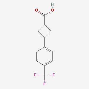 molecular formula C12H11F3O2 B1424980 3-[4-(Trifluoromethyl)phenyl]cyclobutane-1-carboxylic acid CAS No. 143589-58-6