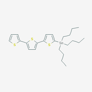 molecular formula C24H34S3Sn B14249851 Tributyl-[5-(5-thiophen-2-ylthiophen-2-yl)thiophen-2-yl]stannane CAS No. 214044-46-9
