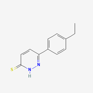 molecular formula C12H12N2S B1424986 6-(4-Ethylphenyl)pyridazine-3-thiol CAS No. 1225550-38-8