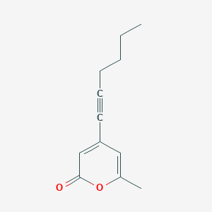 molecular formula C12H14O2 B14249862 2H-Pyran-2-one, 4-(1-hexynyl)-6-methyl- CAS No. 502624-17-1