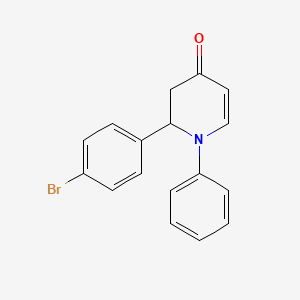 molecular formula C17H14BrNO B14249877 4(1H)-Pyridinone, 2-(4-bromophenyl)-2,3-dihydro-1-phenyl- CAS No. 387388-82-1