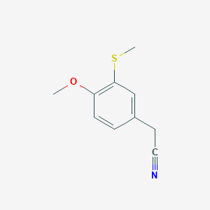 molecular formula C10H11NOS B1424994 2-[4-甲氧基-3-(甲硫基)苯基]乙腈 CAS No. 1311316-24-1