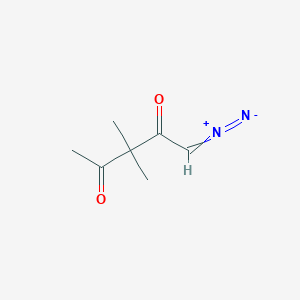 molecular formula C7H10N2O2 B14249946 1-Diazonio-3,3-dimethyl-4-oxopent-1-en-2-olate CAS No. 442164-15-0