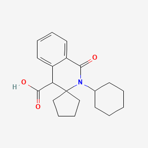 molecular formula C20H25NO3 B1424995 2'-cyclohexyl-1'-oxo-1',4'-dihydro-2'H-spiro[cyclopentane-1,3'-isoquinoline]-4'-carboxylic acid CAS No. 1239843-15-2