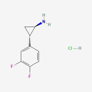 molecular formula C9H10ClF2N B1424996 (1R,2S)-2-(3,4-二氟苯基)环丙胺盐酸盐 CAS No. 1402222-66-5