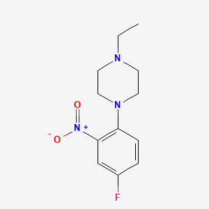 molecular formula C12H16FN3O2 B1425001 1-乙基-4-(4-氟-2-硝基苯基)哌嗪 CAS No. 1285896-76-5