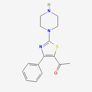 molecular formula C15H17N3OS B1425004 1-(4-Phenyl-2-piperazin-1-yl-1,3-thiazol-5-yl)ethanone CAS No. 1283108-94-0