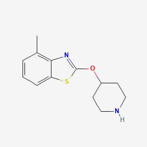 molecular formula C13H16N2OS B1425005 4-Methyl-2-(piperidin-4-yloxy)-1,3-benzothiazole CAS No. 1283108-41-7