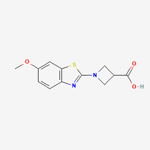 molecular formula C12H12N2O3S B1425006 1-(6-Methoxy-1,3-benzothiazol-2-yl)azetidine-3-carboxylic acid CAS No. 1283109-40-9
