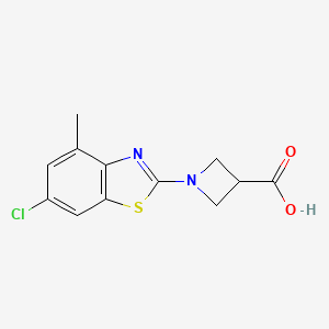 molecular formula C12H11ClN2O2S B1425007 1-(6-Chloro-4-methyl-1,3-benzothiazol-2-yl)azetidine-3-carboxylic acid CAS No. 1283109-61-4