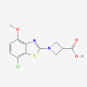 molecular formula C12H11ClN2O3S B1425008 1-(7-Chloro-4-methoxy-1,3-benzothiazol-2-yl)azetidine-3-carboxylic acid CAS No. 1283109-25-0