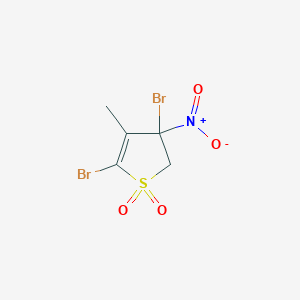 molecular formula C5H5Br2NO4S B14250123 Thiophene, 3,5-dibromo-2,3-dihydro-4-methyl-3-nitro-, 1,1-dioxide CAS No. 515114-49-5